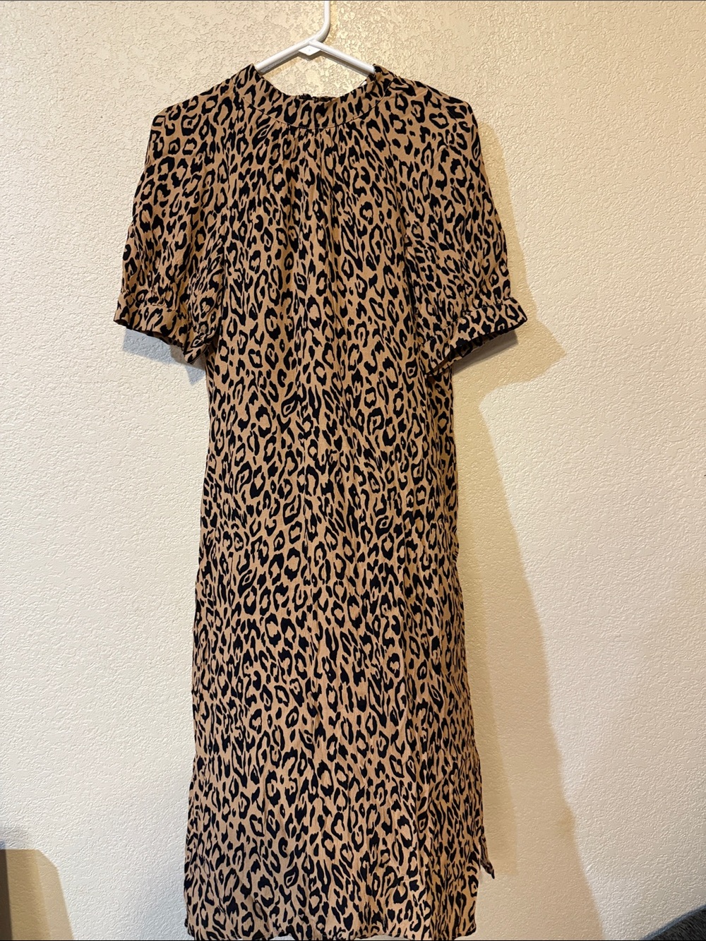 Anthropologie Leopard-Print Midi Dress - Tan & Black